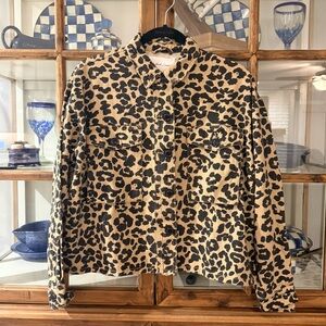 Mustard Seed Leopard Print Cropped Shacket Jacket NWT Small Boutique